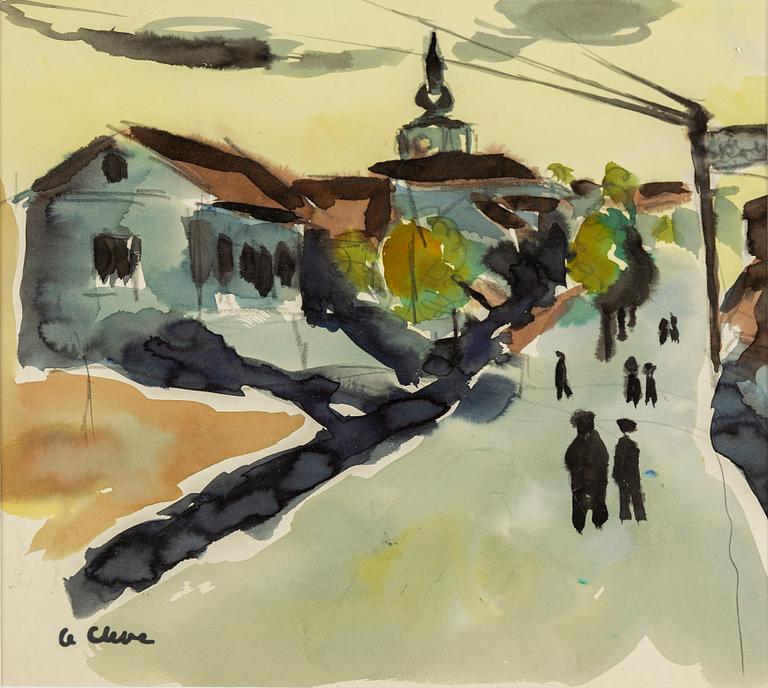 AGNES CLEVE, water colour. Signed with stamp A Cleve.