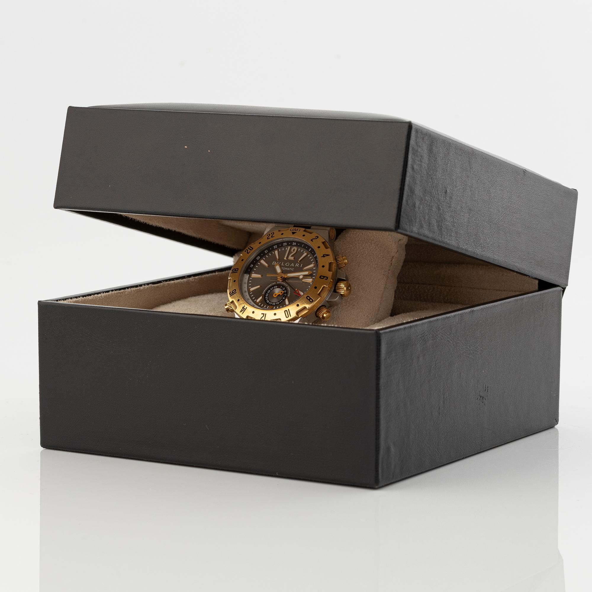 Bvlgari, Diagono GMT, wristwatch, 40 mm.