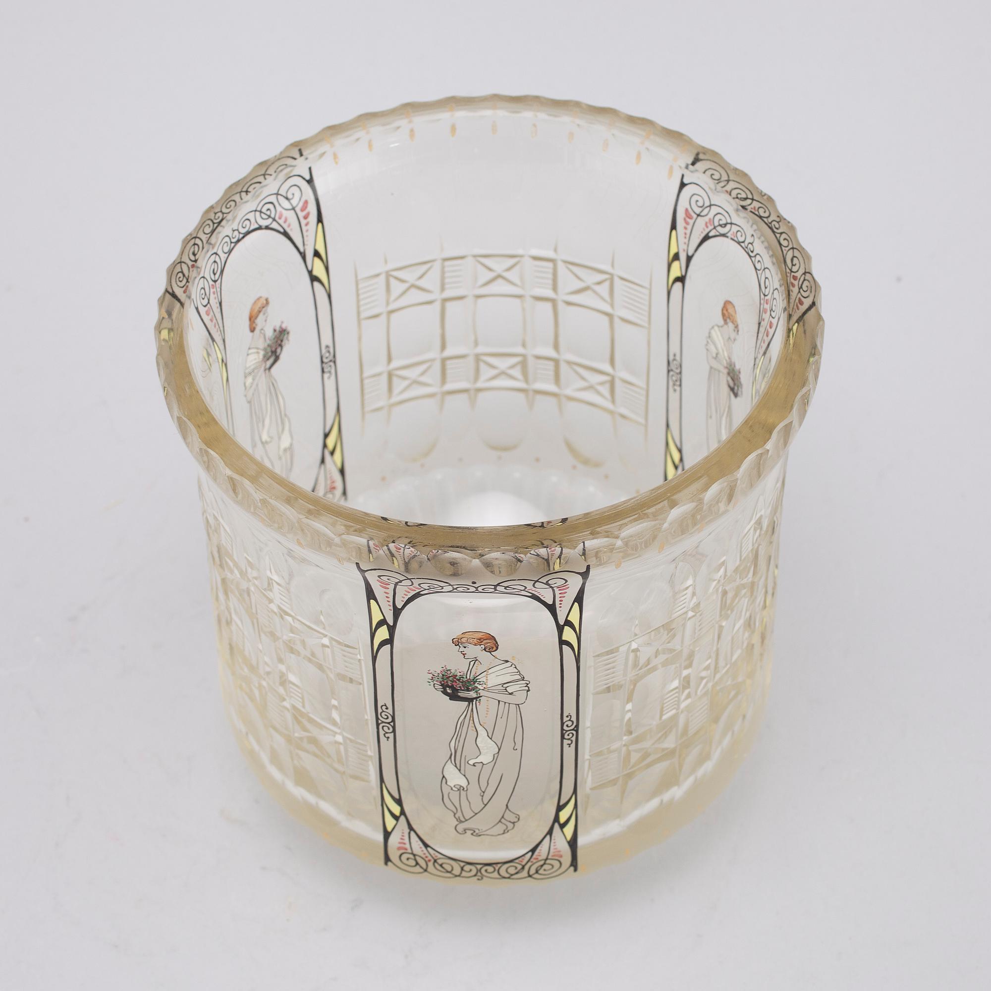 An art nouveau glass vase from early 20th century.