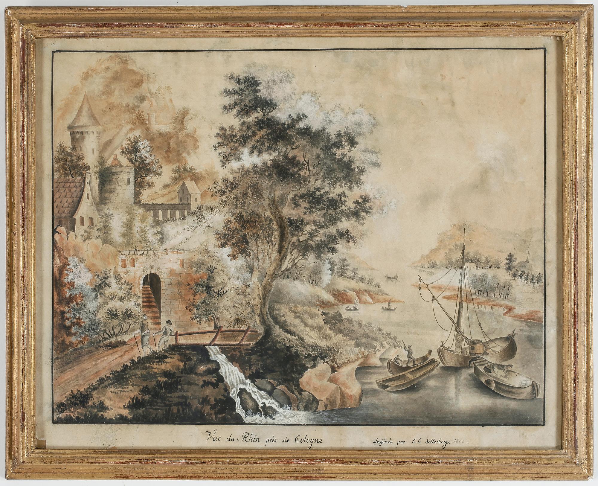 OKÄND KONSTNÄR, blandteknik, signerad.