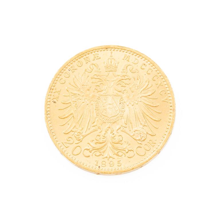 Gold coin, Austria-Hungary, 20 Corona, 1895.