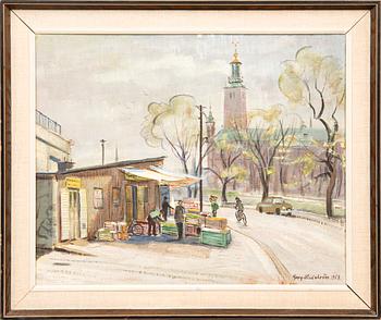 Georg Lindström, oil on panel signed and dated 1958.