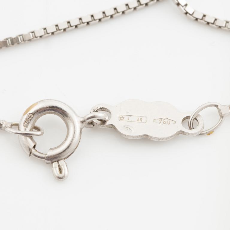 Hänge med kedja 18K vitguld med en rund briljantslipad diamant.