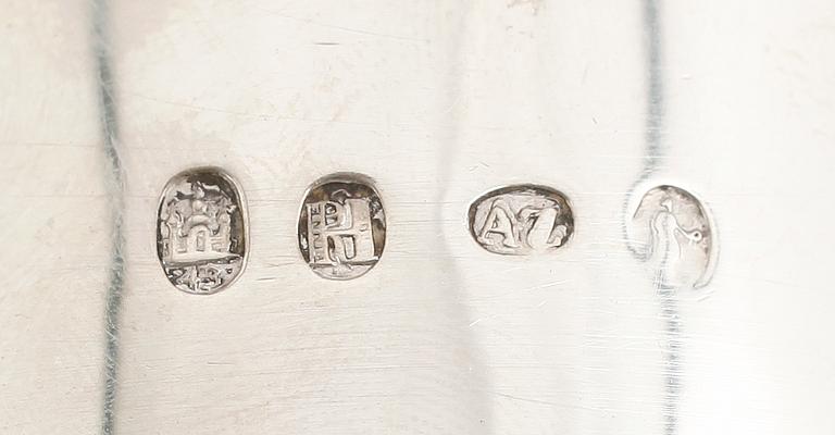 BÄGARE, silver, Peter R Hinnerup, 1843. Vikt ca 102 g.