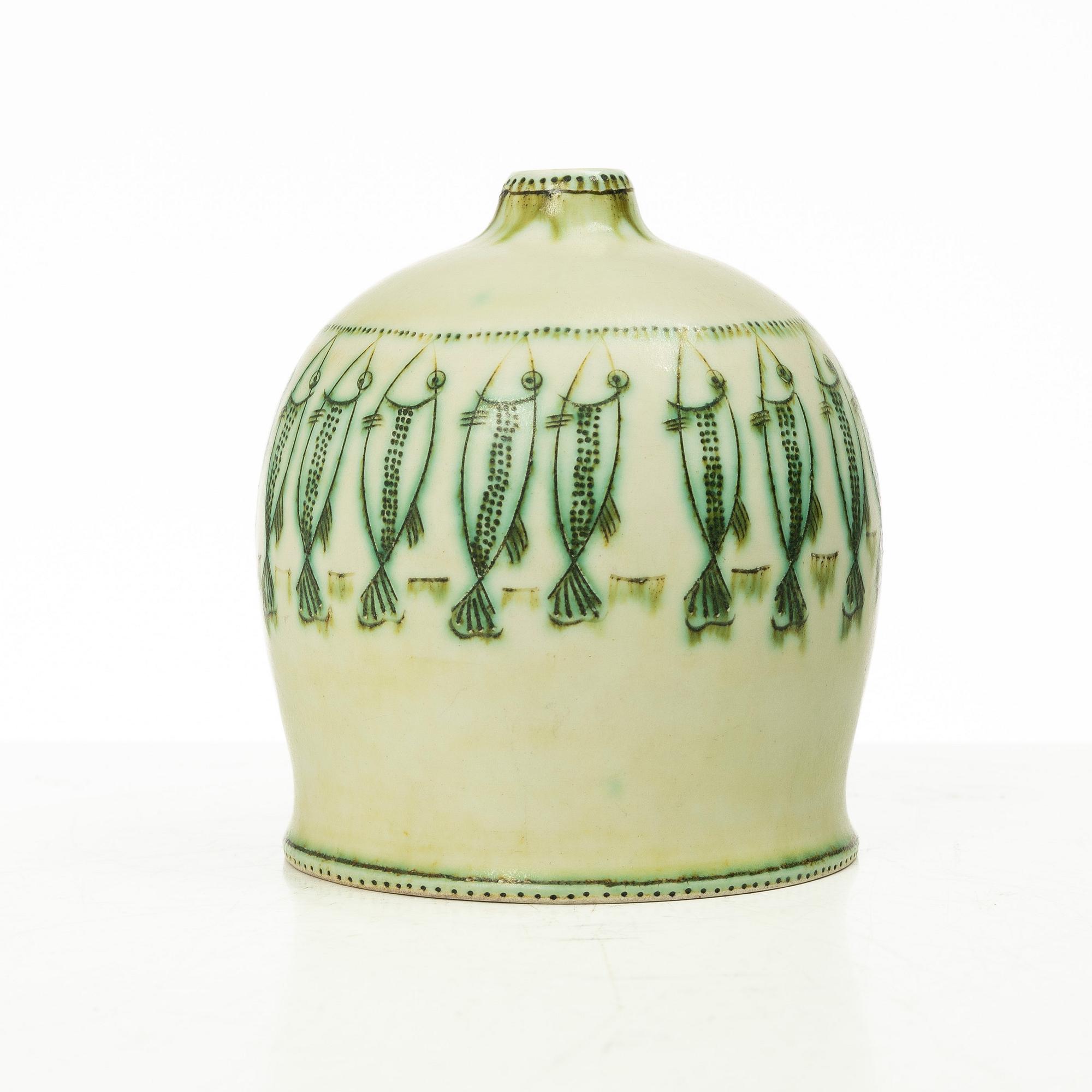 Anders Bruno Liljefors, a stoneware vase, Gustavsbergs Studio, Sweden, ca 1950.