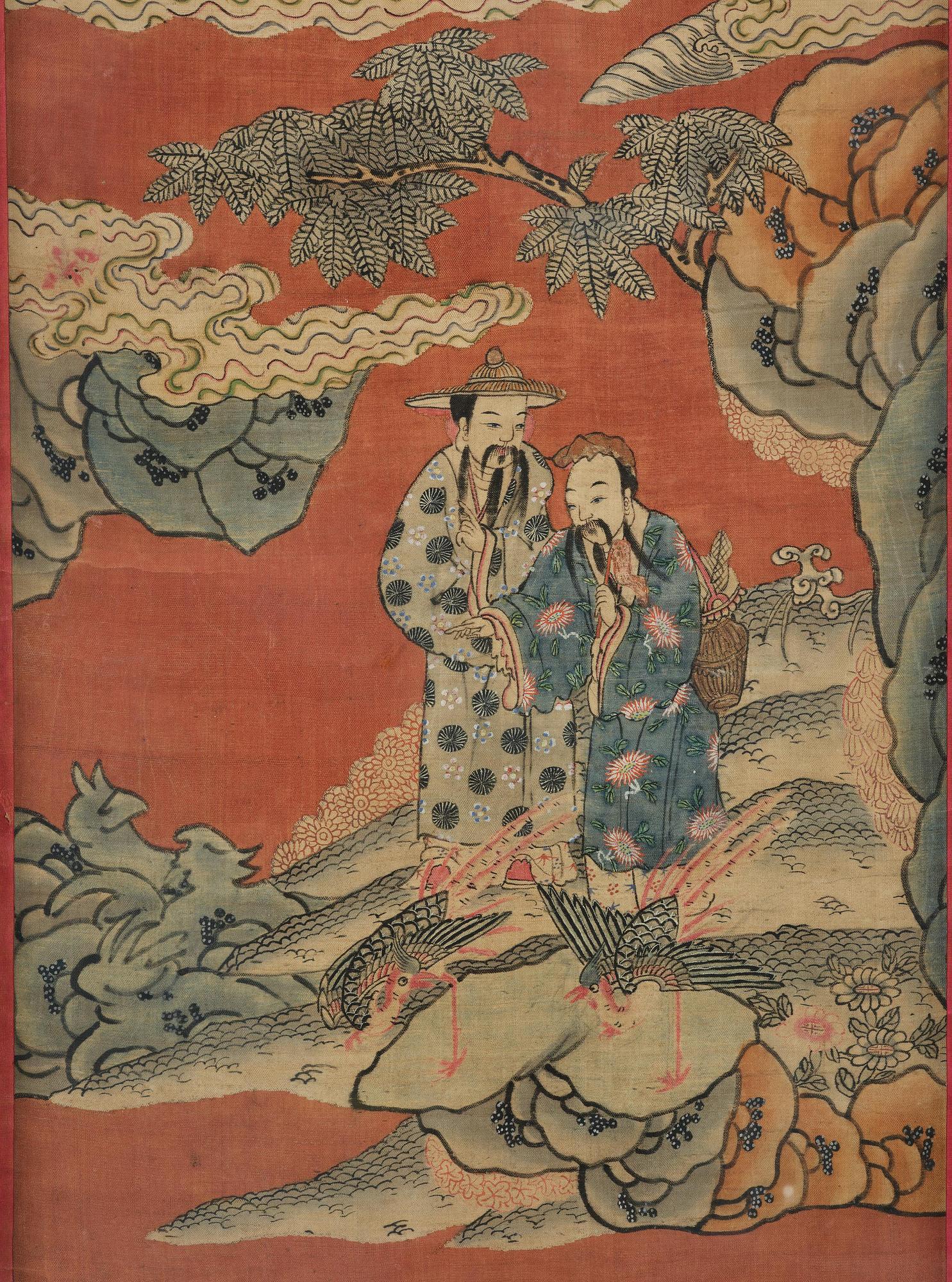 A set of four kesi panels depicting Xiwangmu and the daoist Immortals, late Qing dynasty.