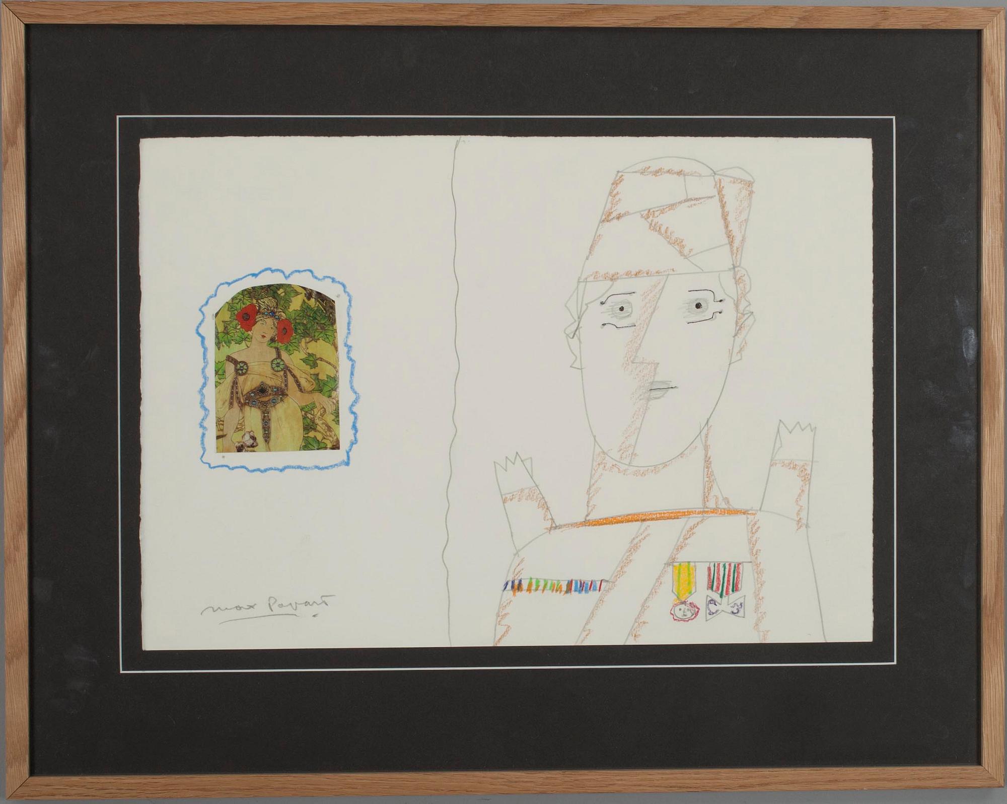 MAX PAPART, Kollage på papper, sign.