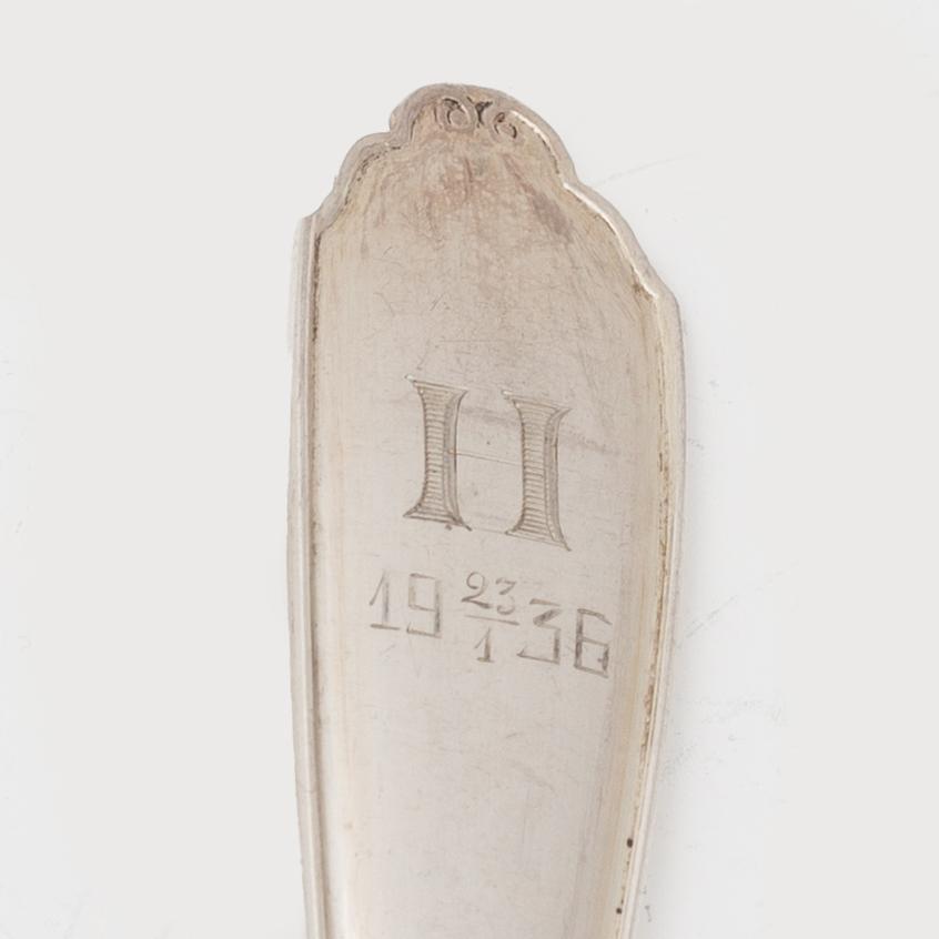 Guldsmedsaktiebolaget (GAB), Bestickdelar, 16 st, silver, modell Vasa, Stockholm 1939.