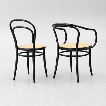 Michael Thonet, stolar, 6 st modell 18, karmstolar 2 st modell 30,  Ton.