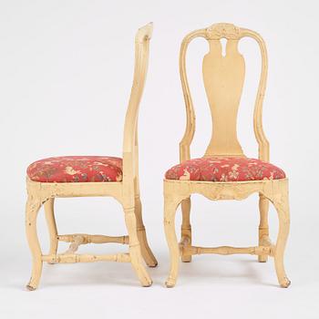 A set of five rococo chairs by P. Östeman (master in Stockholm 1748-76).