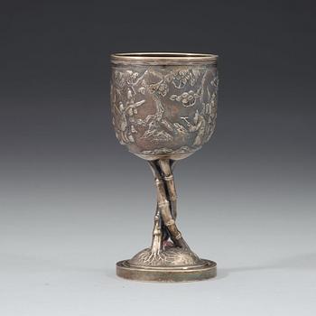 An export silver goblet, early 20th Century.