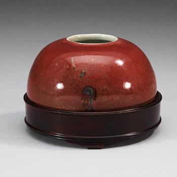 A sang de boef glazed brush washer, Qing dynasty with Kangxis six character mark.