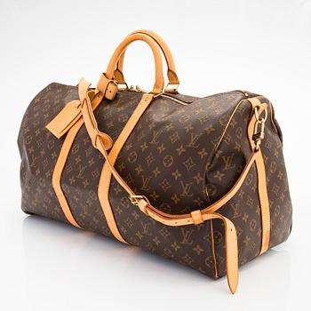 Louis Vuitton, a Monogram Canvas 'Keepall 55 Bandoulière' weekend bag.