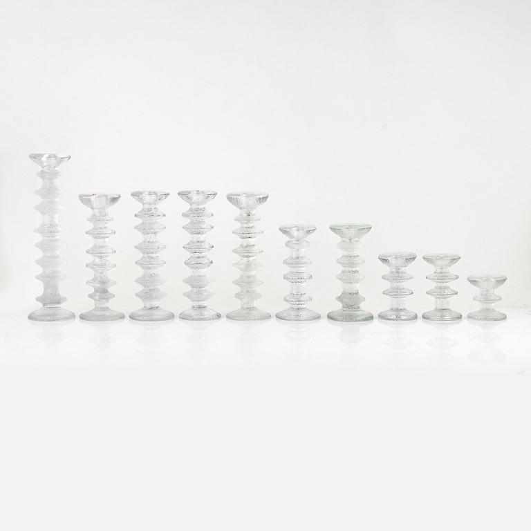 Timo Sarpaneva, ljusstakar, 10 st,glas, "Festivo", Iittala.