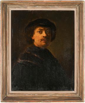REMBRANDT, kopia efter. 1800-tal. Olja på pannå.