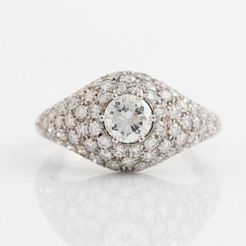 Ca 0,55 ct brilliant cut diamond and eight cut diamond ring.