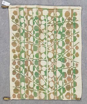 TEXTILIER, 2 st, monogramsignerade MT (Margareta Treutiger), daterade 1961, 108x89 cm resp 110x85 cm.