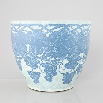 Josef Ekberg, a large "Sgrafitto" earthenware flower pot, Gustavsberg 1915.