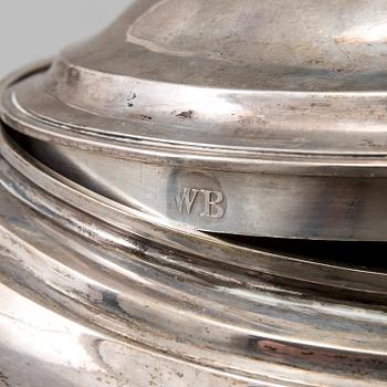 SOCKERSKÅL, silver, Carl Petter Lampa, Stockholm 1824. Vikt ca 780 gram.