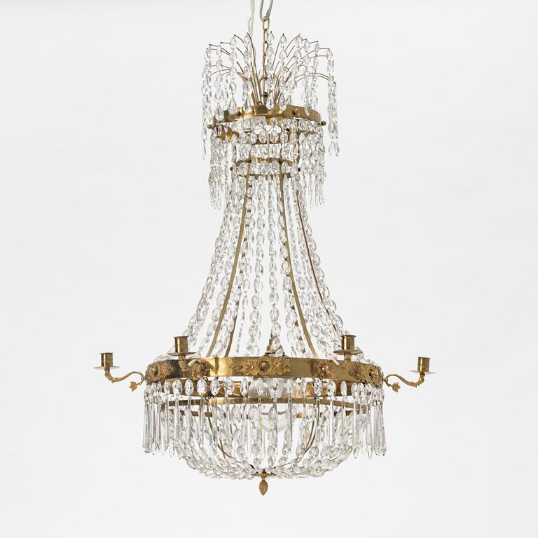 Chandelier, Empire style, mid-20th century.