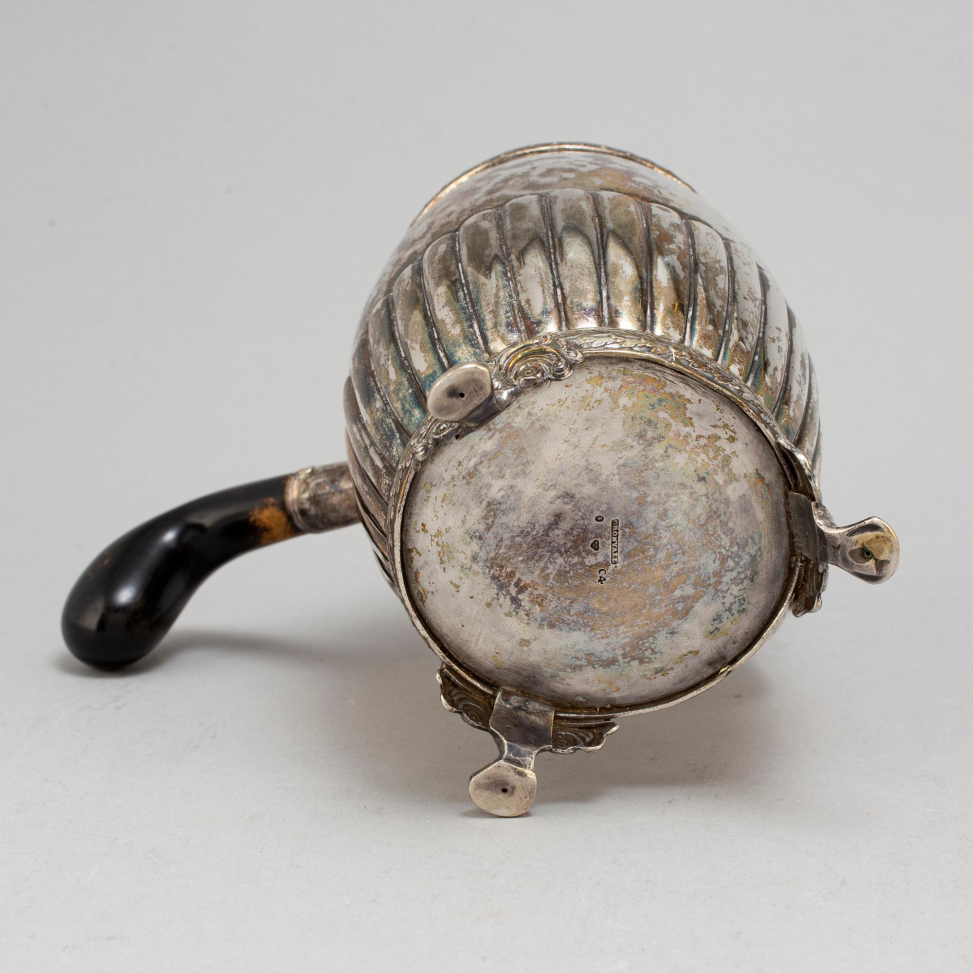 Johan Petter Grönvall, a silver coffee pot, Stockholm 1833.