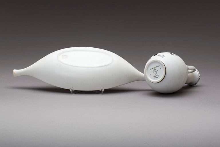 VAS samt FAT, Stig Lindberg, vitt carrara-gods, Pungo och  Grazia, 1900-talets mitt.