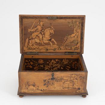 A wooden baroque and baroque style box, 17th-19th century.