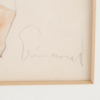 ISAAC GRÜNEWALD, skiss till teaterkostym, signerad.