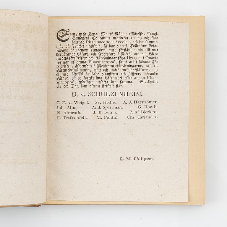 Four Swedish pharmacopoeiae of the 19th century.