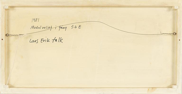 Lars-Erik Falk, modulrelief i färg, signerad och daterad 1981 a tergo.