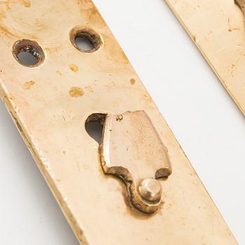 Door handles, 4 pairs, turn of the 20th century.