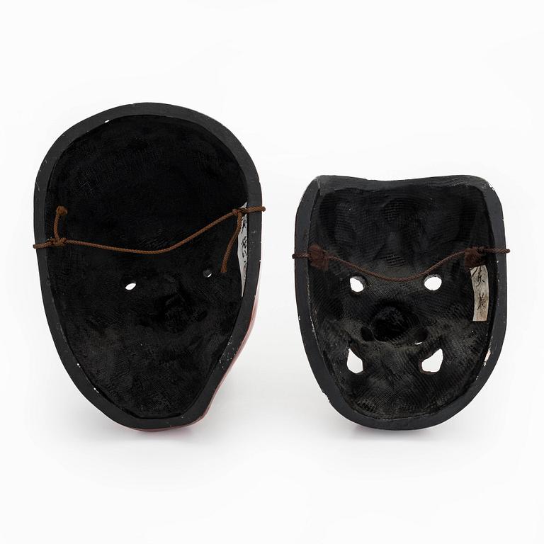 Noo masker, 2 st, Japan, 1900-tal.