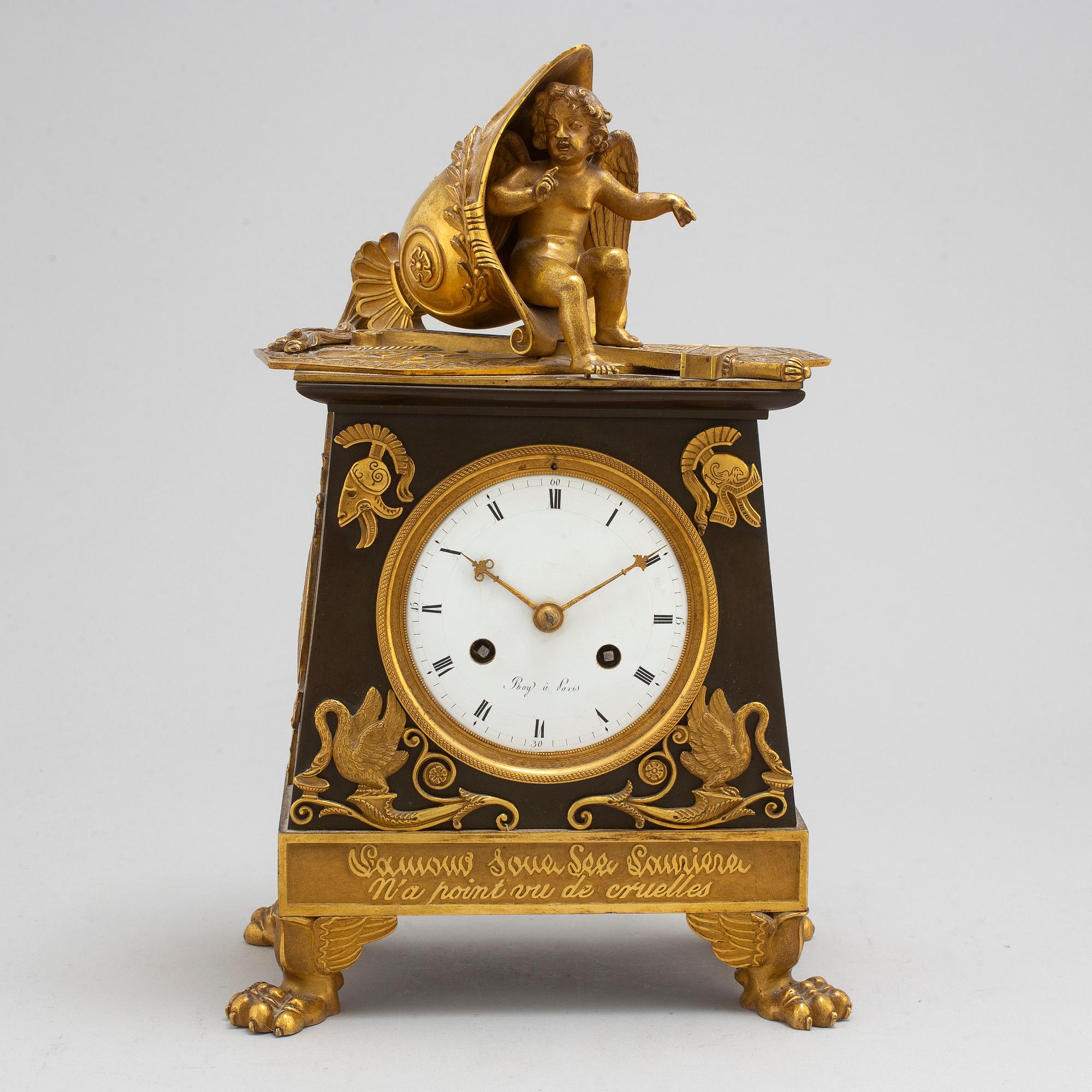 A French Empire early 19th century mantel clock.