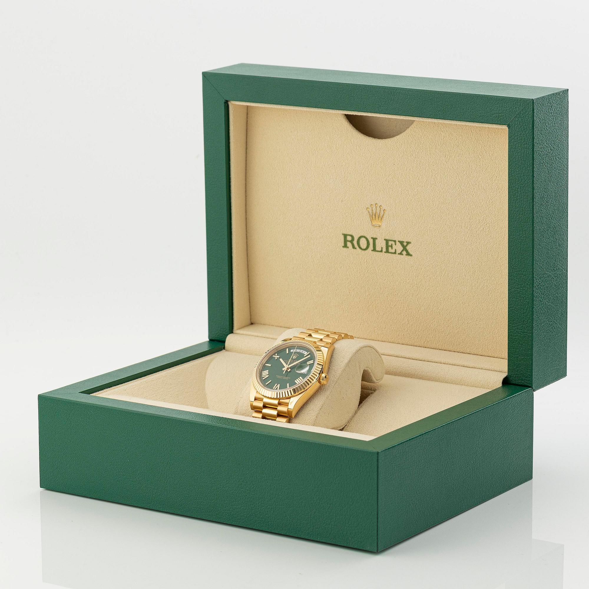 Rolex, Day-Date 40, "Money Green Dial", ca 2024.