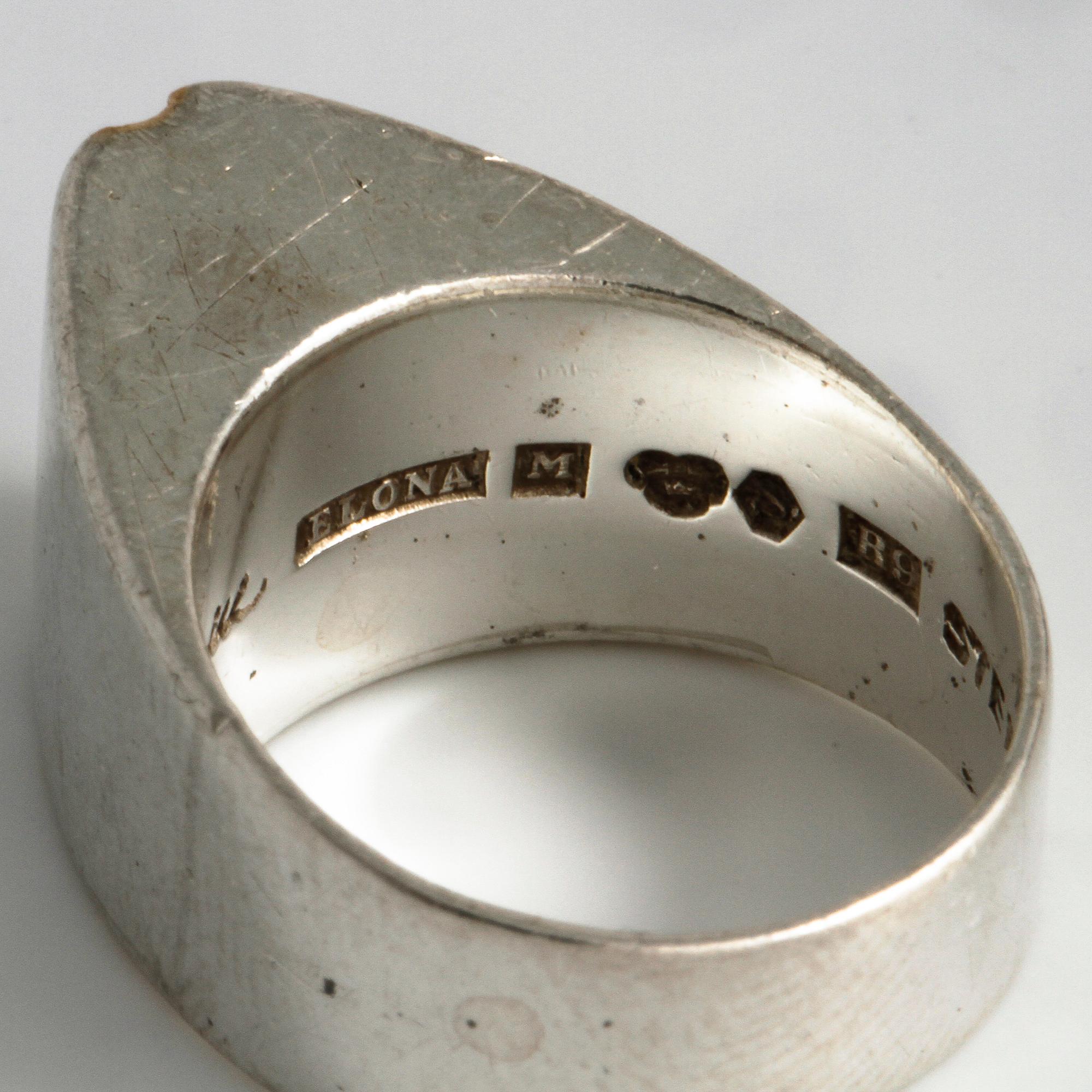 ELON ARENHILL, ring samt örhängen, Malmö, 1967.