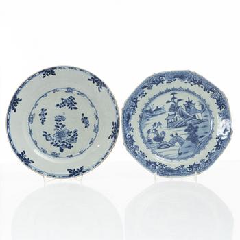 Tallrikar, 14 st, porslin, Kina, 1700-1800-tal.