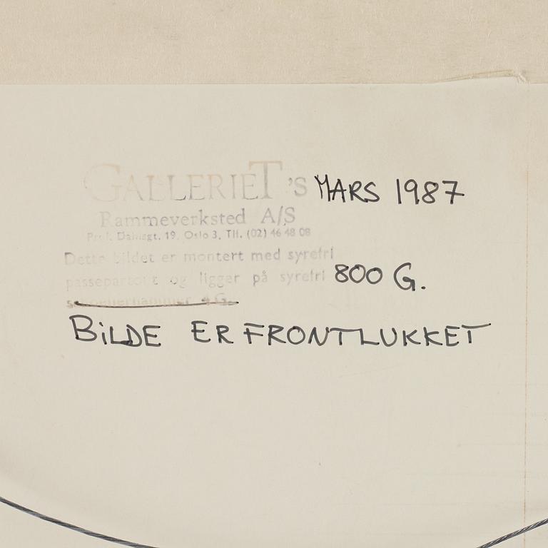 Olav Christopher Jenssen, mixed media on paper, signed and dated 12.okt.1986.