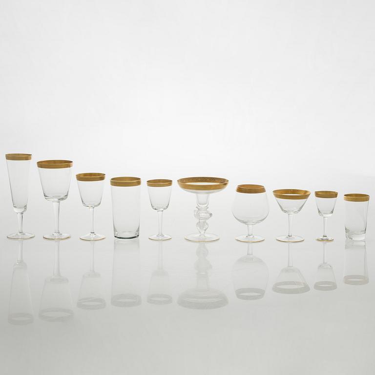 A mid-20th century glass service, 71-pieces.
