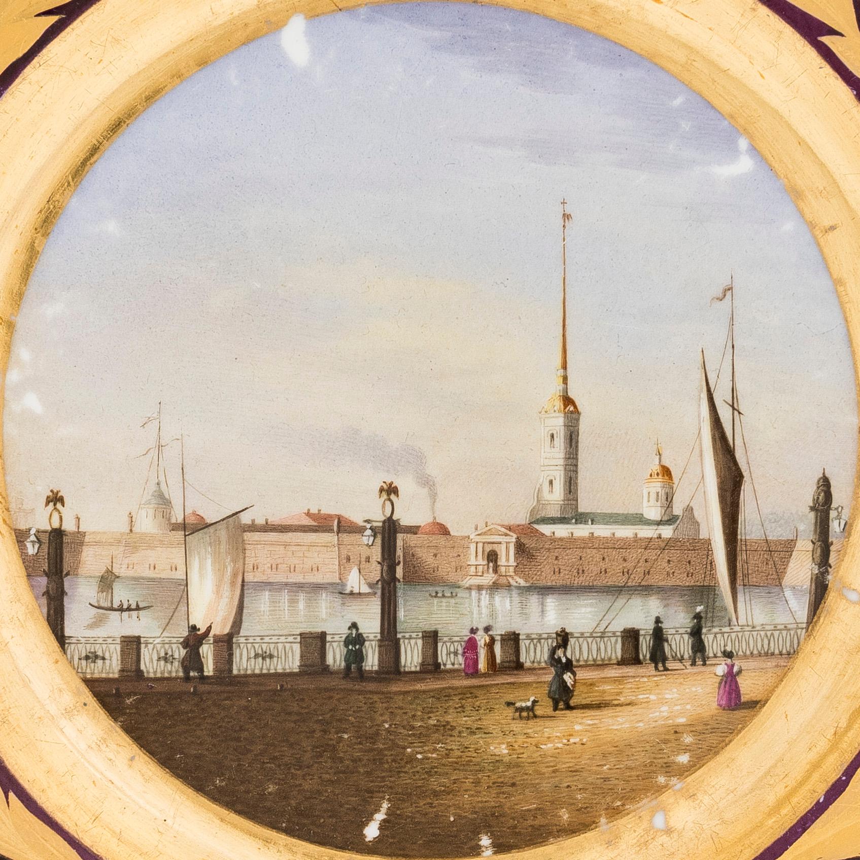 Tallrikar, 3 st, porslin, Kejserliga porslinsfabriken, Nikolai I:s tid 1825-1855.