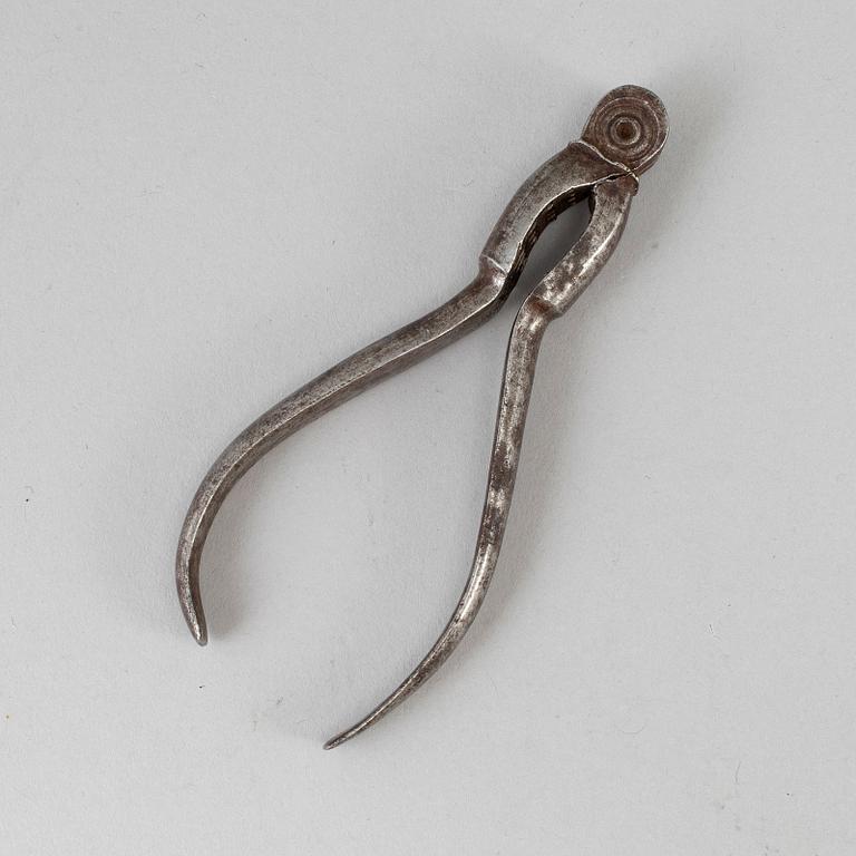 An English 18th century steel nut cracker.