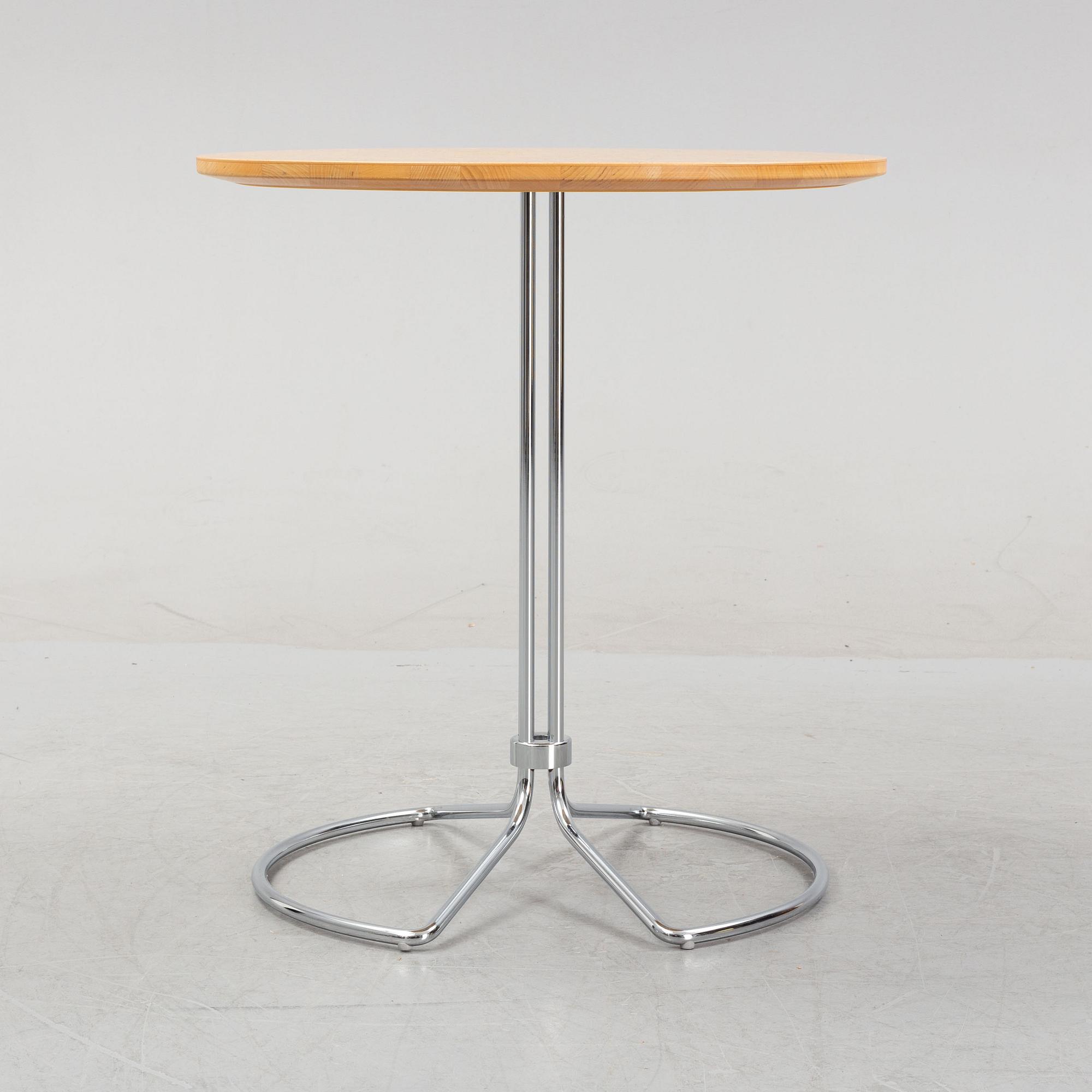 Bruno Mathsson, a steel and birch burl side table from Bruno Mathsson International.
