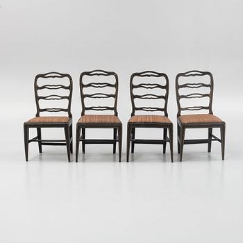 Four late Gustavian chairs, around 1800.