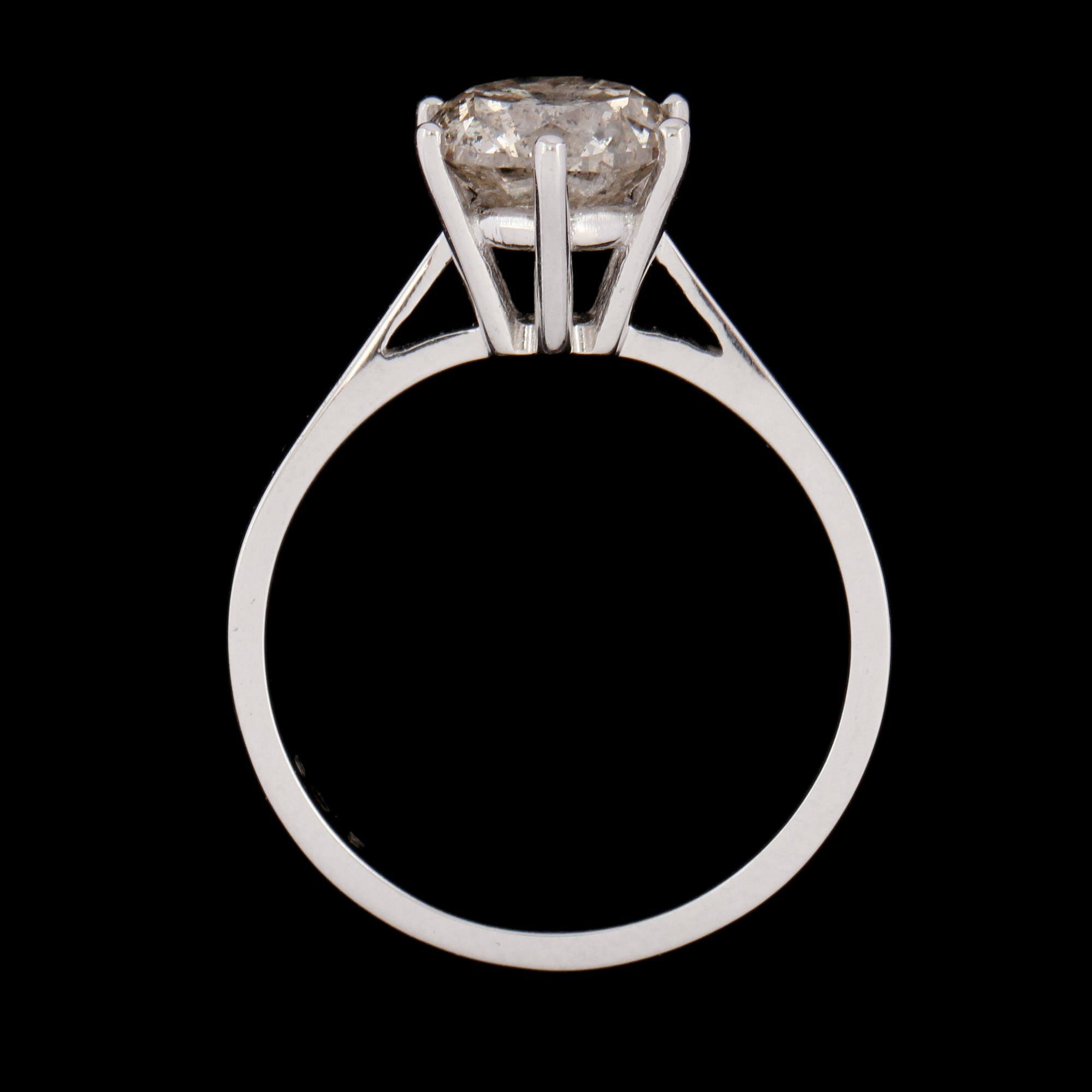 RING, 18k vitguld med briljantslipad diamant, ca 2.05 ct. Vikt 4 g.
