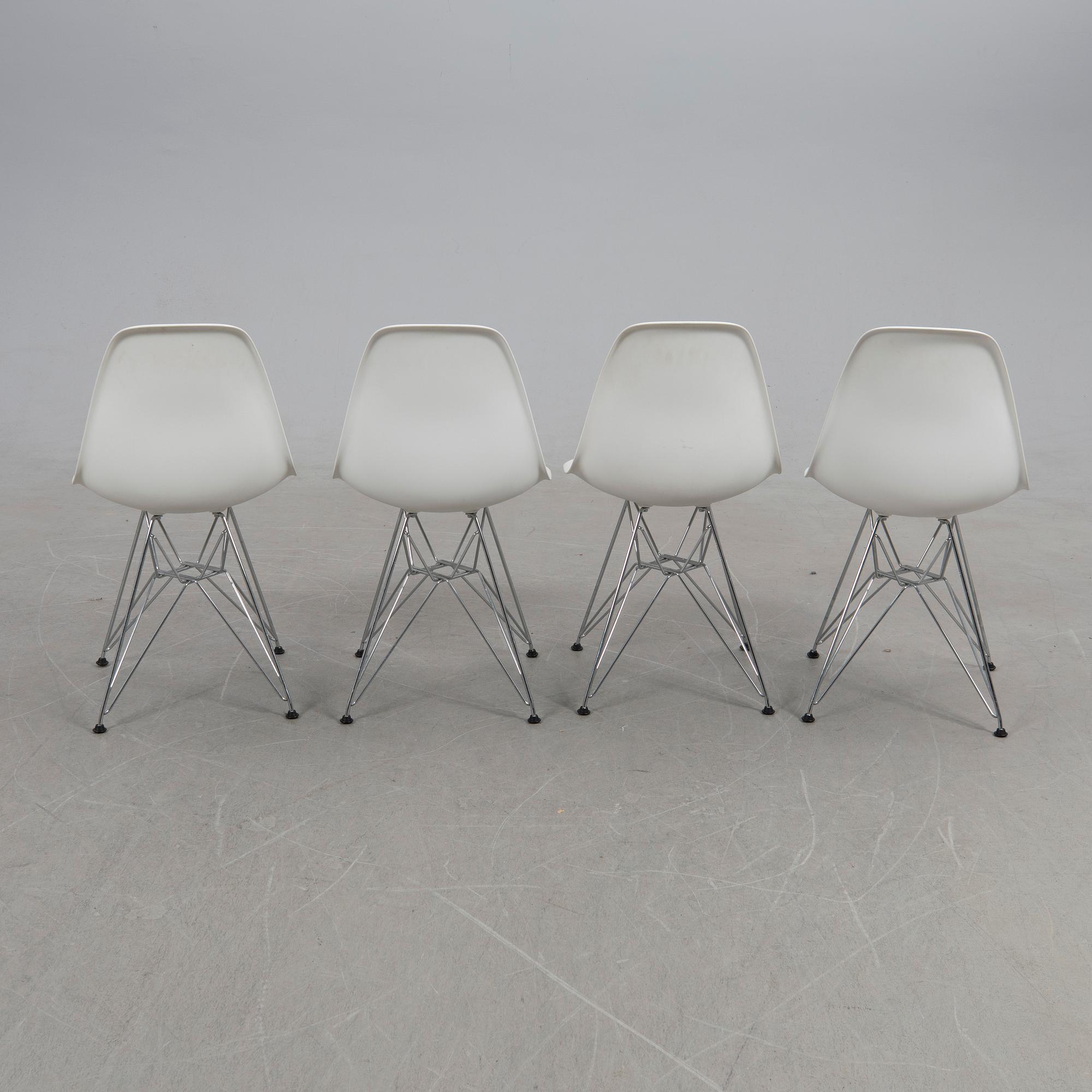 Charles & Ray Eames, chairs, 4 pcs, "Plastic chair DSR", Vitra, 2016.