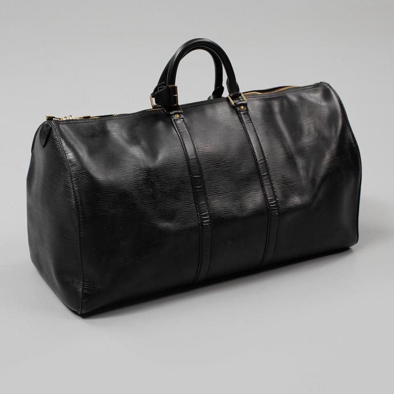 VÄSKA, "Keepall 55 Epi Black", Louis Vuitton,