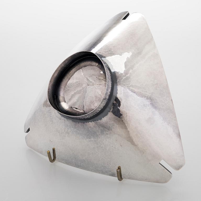 Skål, silver och cabochonslipade kvartser, Pirkan-Kulta Tammerfors 1962.