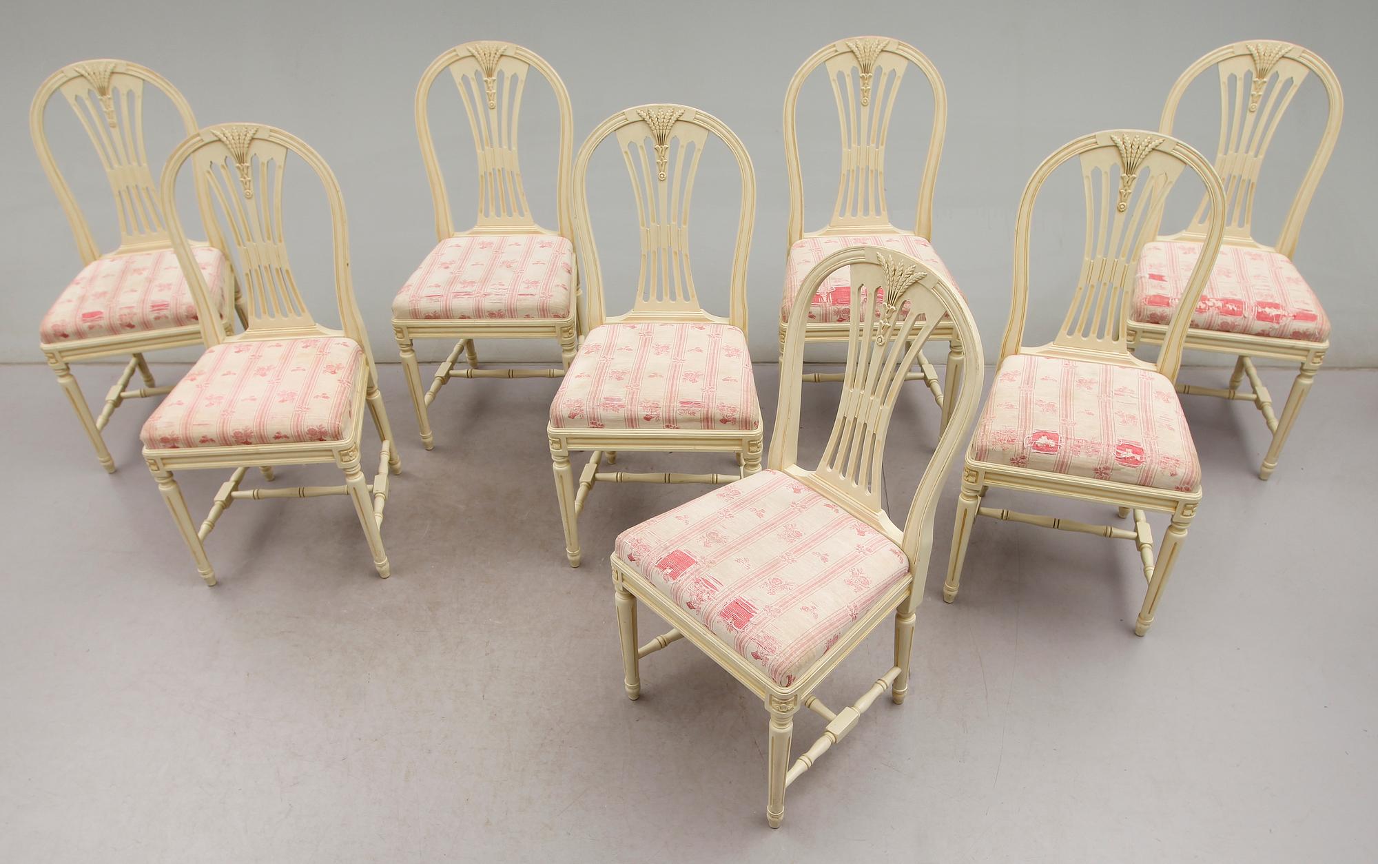 STOLAR, 8 st, gustaviansk stil, 1900-talets andra hälft.