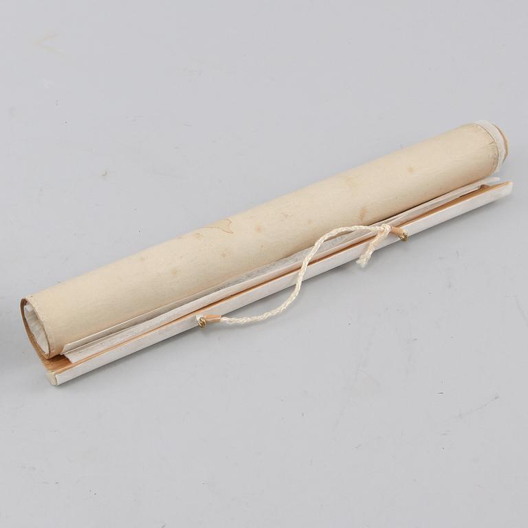 KAKEMON, blandteknik på papper, Japan, troligen 1800-tal.