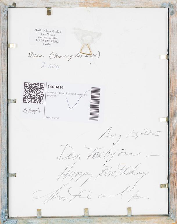 Martha Edelheit, acrylic on papaer, signed and dated 1997.