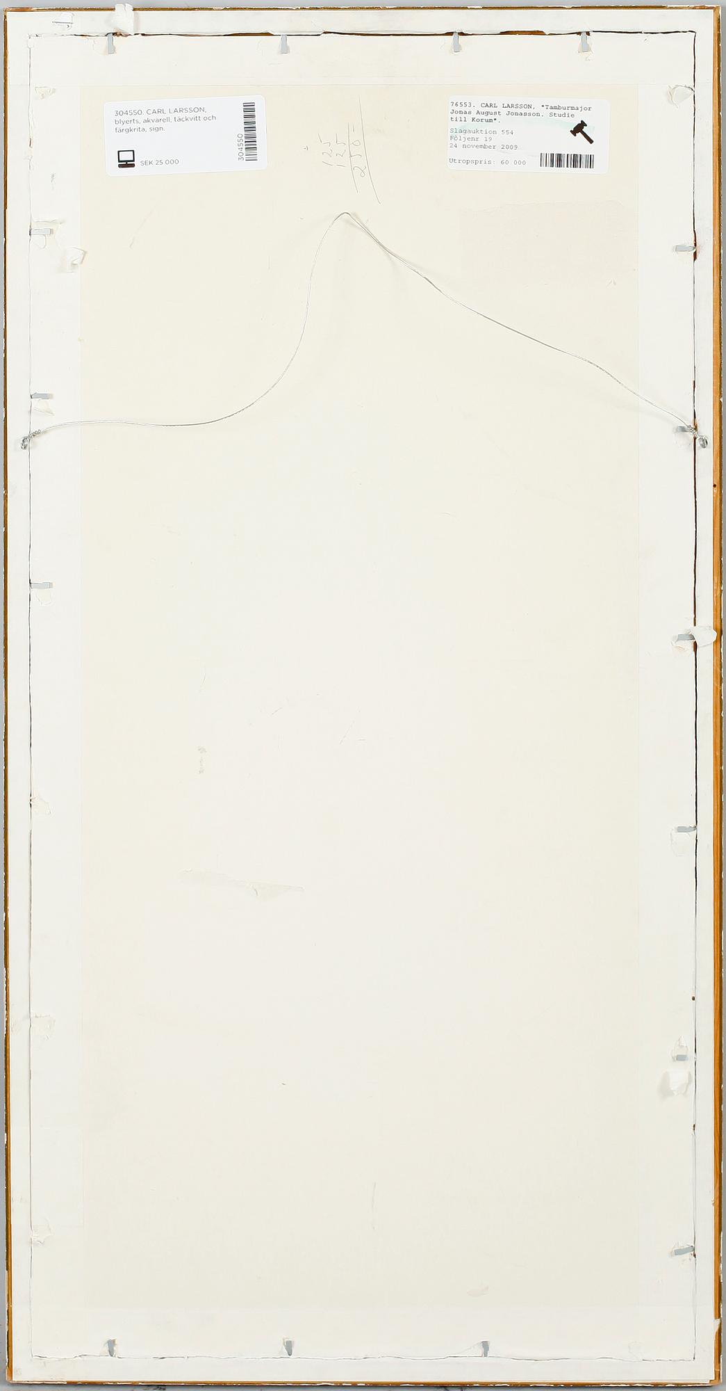 CARL LARSSON, blyerts, akvarell, täckvitt och färgkrita, sign.